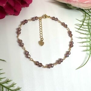 NEW⚜️Mauve Crystal Hand Wired Bracelet